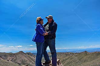 Old Married Couple Enjoying Each Other on Top of Pike's Peak