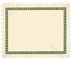 Blank Vintage Postage Stamp Green Vignette Macro