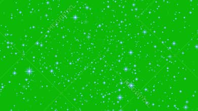 Stars shine effect on green screen background animation. Twinkle festive or holiday decoration.