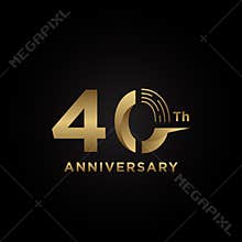 40 Anniversary Gold Numbers Design For Best Moment