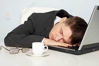 Businessman not enough sleep