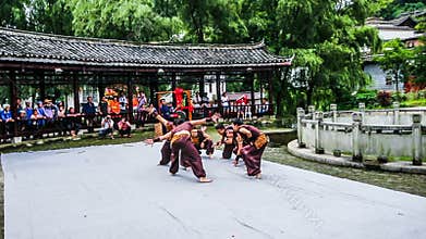 The Ge people put on monkey dance show