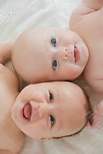Two cute babies portrait