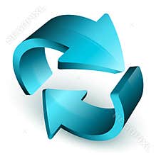 Blue Arrows in Circle