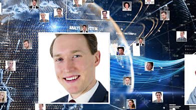 Animation of photos of people and data processing