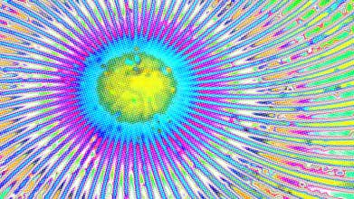 Rotating colorful rays, hypnotic wallpaper