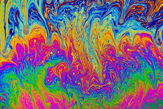 Psychedelic, multicolored soap bubble abstract background