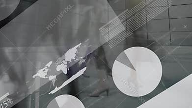 Animation of data processing in grey background