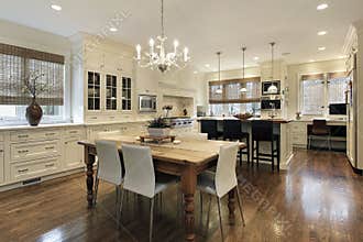Kitchen with white cabinetry