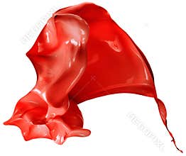 Macro red paint splash
