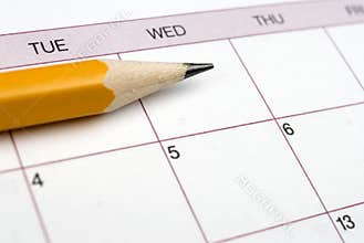 Pencil on a Calendar.