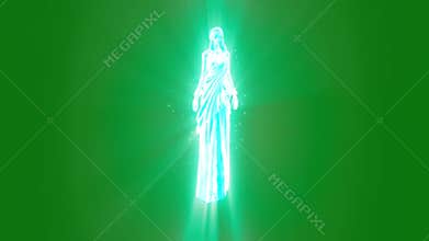Ghost goddess divine apparition green screen 3D Rendering Animation