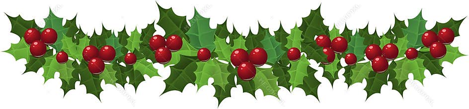 Christmas holly garland
