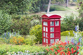 Nuwara Eliya, Sri Lanka: 03/20/2019: Gardens of old colonial style St Andrew`s hotel