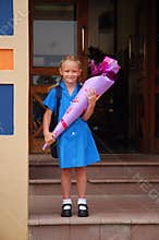 Little girl on first school day