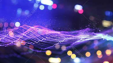 Colorful voice abstract background. Futuristic technology style. Equalizer for music, showing sound waves with music