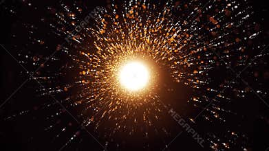 Golden Particles Spiral 4k Loop