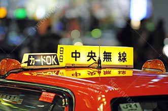 Roof light of a taxi in Tokyo
