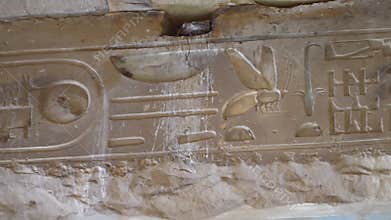 Mysterious symbols on the ceiling beam in the temple of Seti I in Abydos. Tank, Helicopter, Airplane and other vehicles