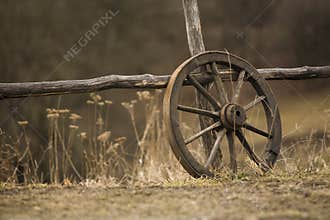 Old wagon wheel