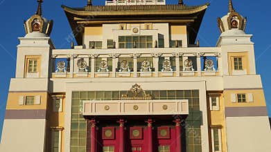 Elista, Republic of Kalmykia, Russia - June, 2019: Burkhan Bakshin Altan Sume The Golden Abode of the Buddha Shakyamuni