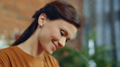 Woman hands mixing vegetables in salad bowl. Girl preparing fresh salad.