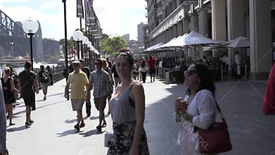 Circular quay Sydney Pedestrians Cruise ship bridge