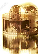 Old black-white photofilm. A negative 35mm.