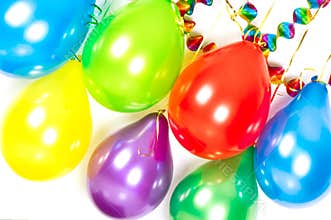 Colorful ballons and garlands. Party decoration