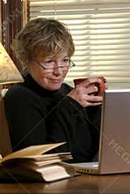 Baby Boomer Works at Home