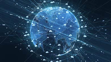 Security digital data and conceptual futuristic at information technology network data connection. Internet of things IOT big data