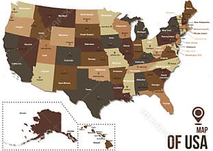 Map of USA.. Vector illustration decorative background design
