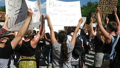 Protesters at Pennsylvania Avenue in Washington DC