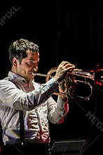 Trumpeter of Guru Groove Foundation is an independent Russian music project combining jazz fusion, funk and electronica in its wor