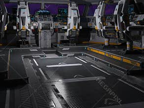 Science Fiction Spaceship Bridge Background