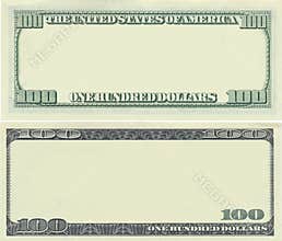 Clear 100 dollar banknote pattern