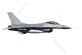 F-16 fighter jet isolated