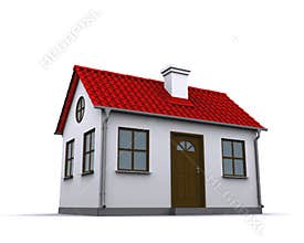 A small house with red roof