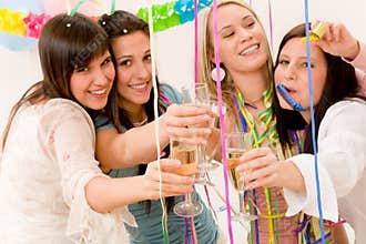Birthday party celebration - woman with confetti
