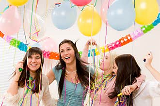Birthday party celebration - woman with confetti