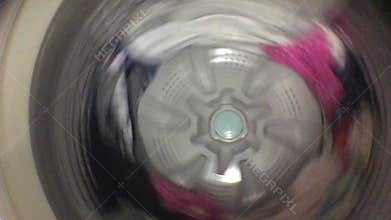 Clothing inside a drum washing machine
