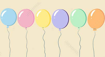 Holiday or background with colorful balloon, vector