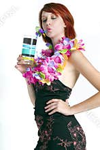 Young redhead woman on vacation