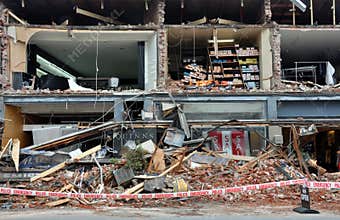 Christchurch Earthquake - Merivale Shops Destroyed