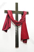 Cross on white background