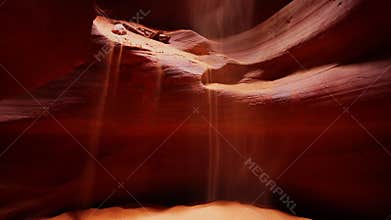 Sand fall in Antelope Canyon, USA