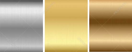 Aluminum, bronze and brass stitched textures