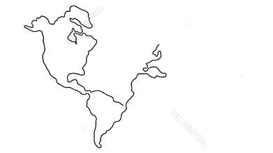 Continuous line drawing of world map. One line map of the Earth. Hand-drawn. 4K video with alpha channel.