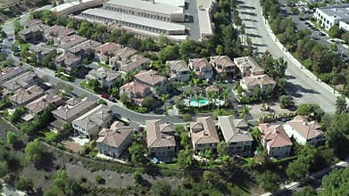 Aerial of Luxury Mansion Calabasas, California, Homes of Rich and Famous People