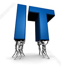 Team of People Lifting IT (Information Technology)